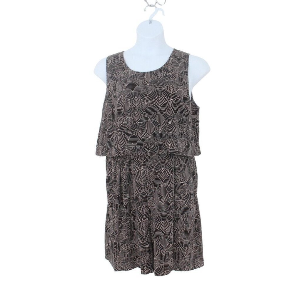 Nordstrom Halogen Petite Black Geometric Print Sleeveless Romper Plus Size XLP